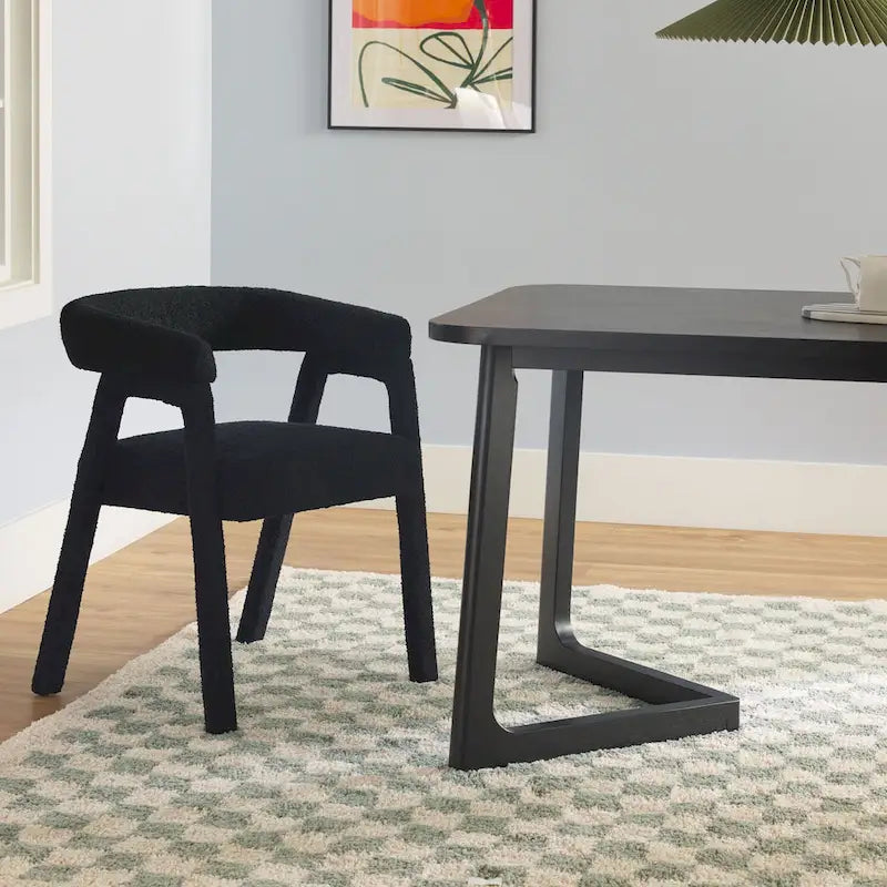 Middlebrook 7 Piece Solid Wood Dining Table Set w/ Full Fabric Chairs