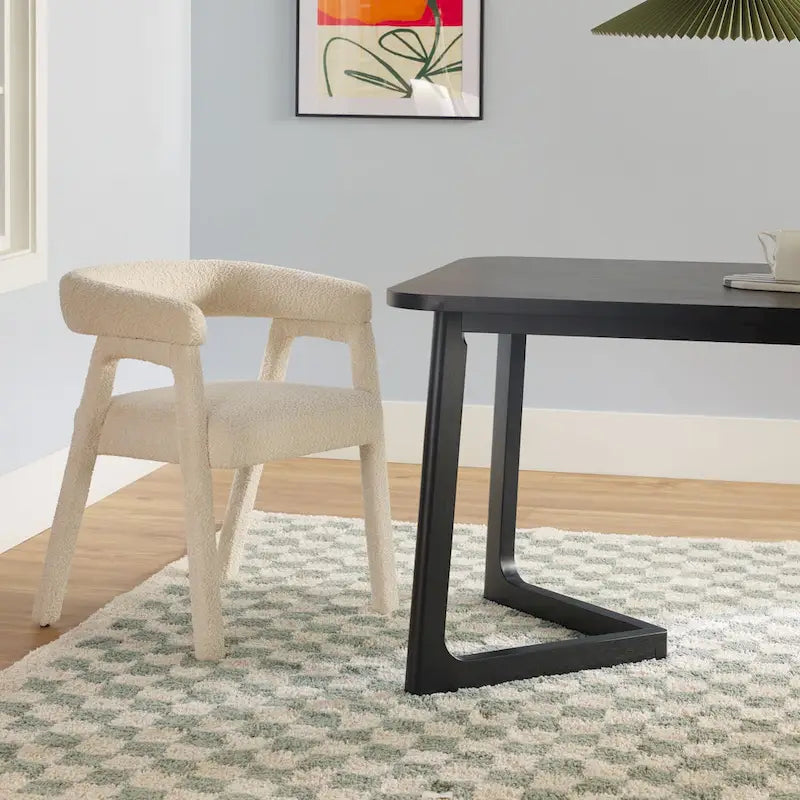 Middlebrook 7 Piece Solid Wood Dining Table Set w/ Full Fabric Chairs