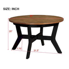 Farmhouse Wood Round Coffee Table with 4 Soild Wood Legs