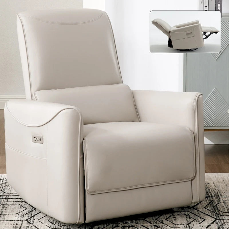 Swivel, Rocking Electric Recliner — Equipped with a Heavy-Duty Motion Mechanism and USB/Type-C Ports