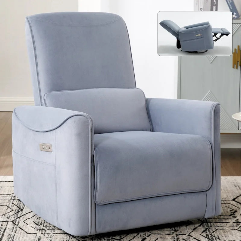 Swivel, Rocking Electric Recliner — Equipped with a Heavy-Duty Motion Mechanism and USB/Type-C Ports