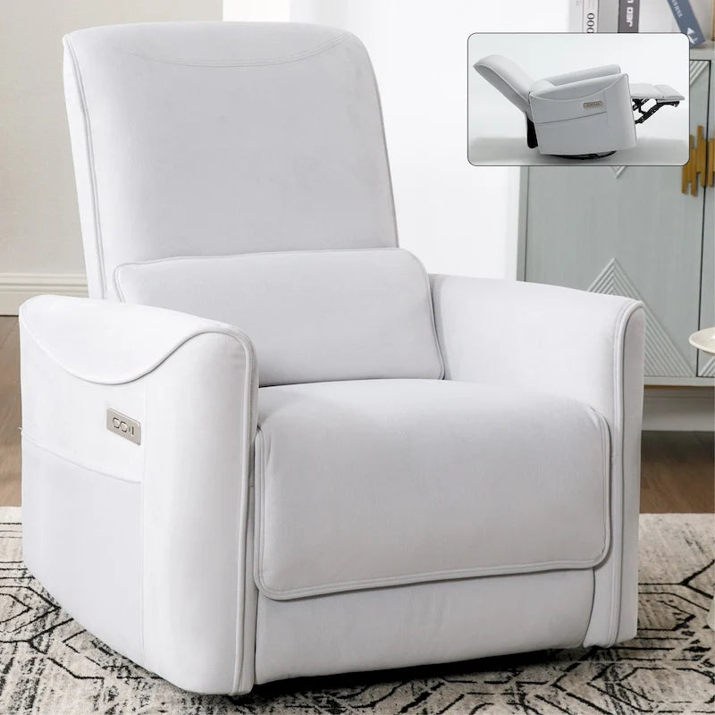 Swivel, Rocking Electric Recliner — Equipped with a Heavy-Duty Motion Mechanism and USB/Type-C Ports