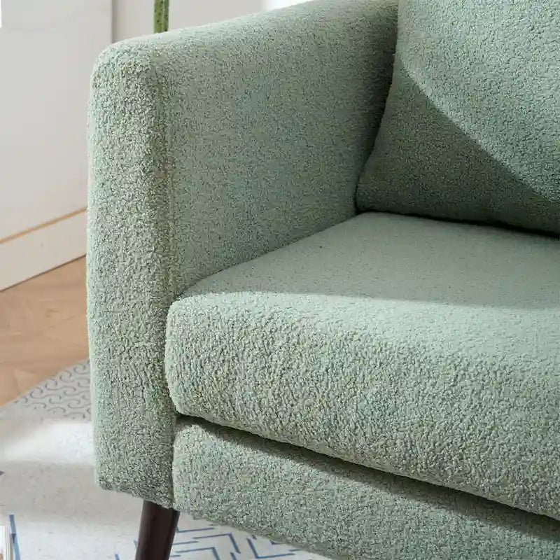 Green 26.77 Upholstered Arm Chair with Solid Wood Legs