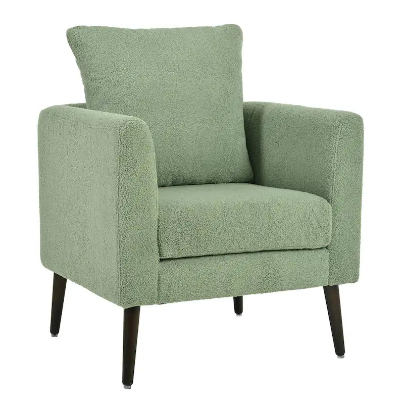 Green 26.77 Upholstered Arm Chair with Solid Wood Legs
