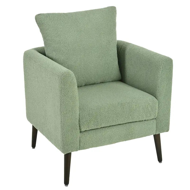 Green 26.77 Upholstered Arm Chair with Solid Wood Legs