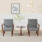 Grey 18.7 Arm Chairs with Round Table (Set of 2)