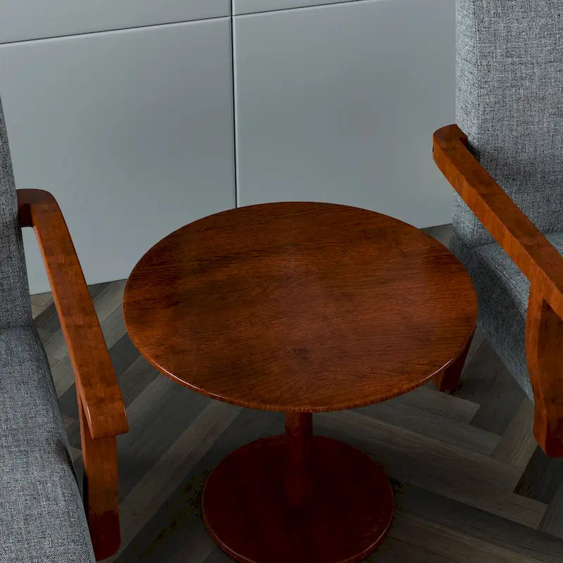 Grey 18.7 Arm Chairs with Round Table (Set of 2)