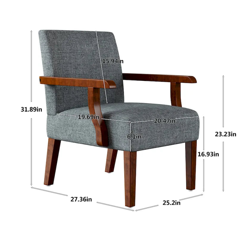 Grey 18.7 Arm Chairs with Round Table (Set of 2)