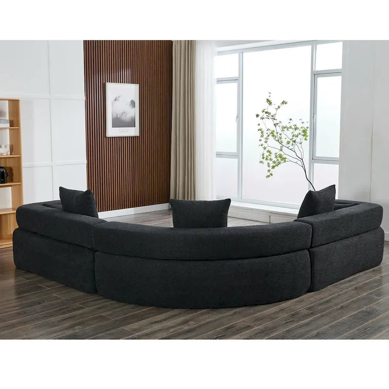 111 Oversized Boucle L-Shaped Corner Modular Sectional Sofa, 3-Piece Free Combination