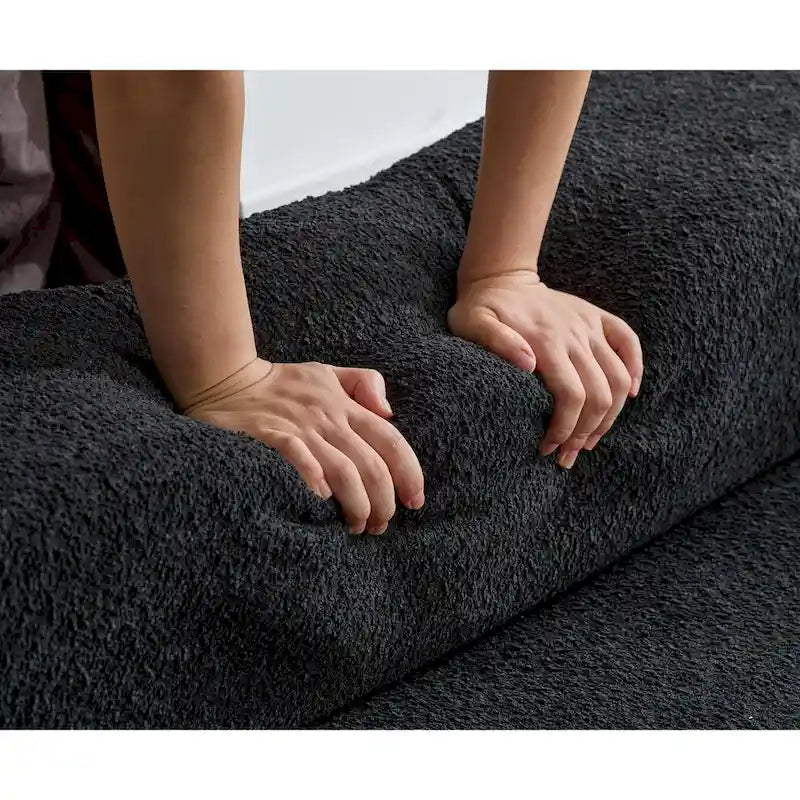 111 Oversized Boucle L-Shaped Corner Modular Sectional Sofa, 3-Piece Free Combination