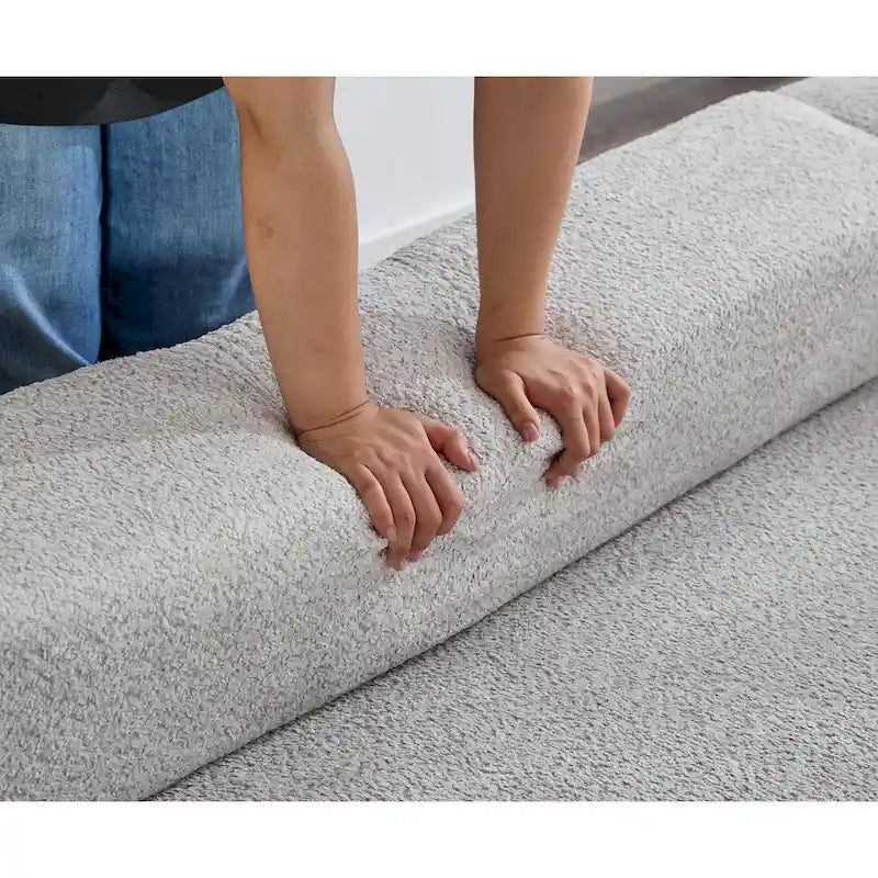 111 Oversized Boucle L-Shaped Corner Modular Sectional Sofa, 3-Piece Free Combination