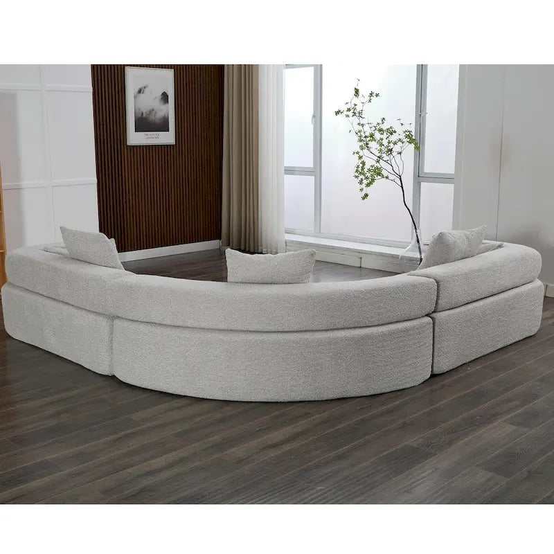 111 Oversized Boucle L-Shaped Corner Modular Sectional Sofa, 3-Piece Free Combination