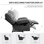 Oversized Velvet Recliner with Massage, Heating, Lumbar Pillow