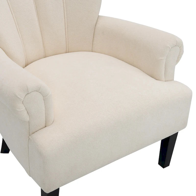 Beige Modern 29 Arm Chair with Channel Back