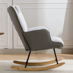 Rocking Chair, Soft Houndstooth Fabric Leather Fabric Rocking Chair for Nursery