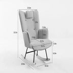 Rocking Chair, Soft Houndstooth Fabric Leather Fabric Rocking Chair for Nursery