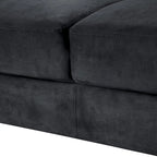 Black 76.7 Velvet 3-seater Sofa with Hardwood Frame and High-Density Foam