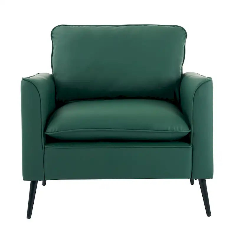 Green Modern 25.99 Upholstered Accent Chair with Soft Cushions and Pillows