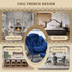 Modern Cotton Thick Padded Lazy Chair With Folding Ottoman