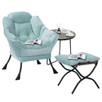 Modern Cotton Thick Padded Lazy Chair With Folding Ottoman