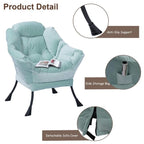 Modern Cotton Thick Padded Lazy Chair With Folding Ottoman