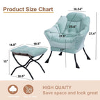 Modern Cotton Thick Padded Lazy Chair With Folding Ottoman