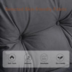Modern Cotton Thick Padded Lazy Chair With Folding Ottoman
