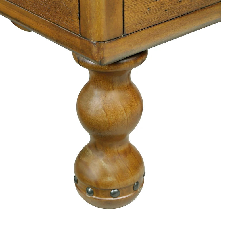 Solid Wood End Table, Rectangle 23.6 inch Narrow Side Table with Drawer, Vintage Bedside Table Nightstand for Small Spaces
