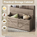 74 3-In-1 Hall Tree Storage Bench and Coat Rack with 5 Hooks, and Anti-Topple Anchor for Entryway