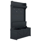 74 3-In-1 Hall Tree Storage Bench and Coat Rack with 5 Hooks, and Anti-Topple Anchor for Entryway