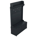74 3-In-1 Hall Tree Storage Bench and Coat Rack with 5 Hooks, and Anti-Topple Anchor for Entryway