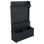 74 3-In-1 Hall Tree Storage Bench and Coat Rack with 5 Hooks, and Anti-Topple Anchor for Entryway