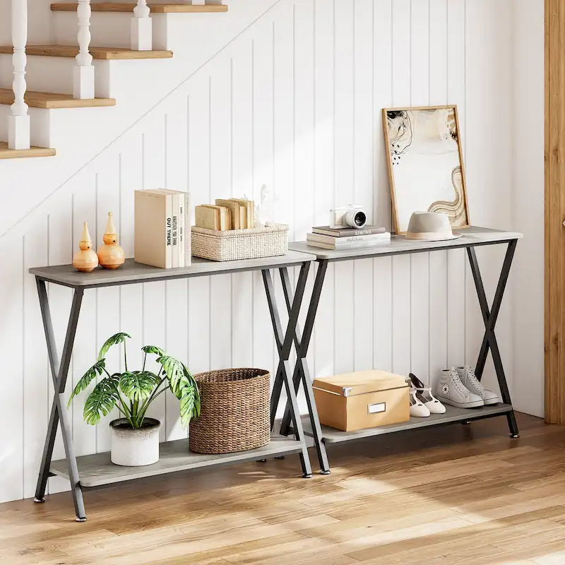 Entryway Table, Narrow Console Table, Wood Sofa Table