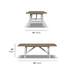 Melody White Wood Rectangular Dining Table - 90 x 30 x 42