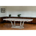 44 Off White Solid Wood Pedestal Base Dining Table