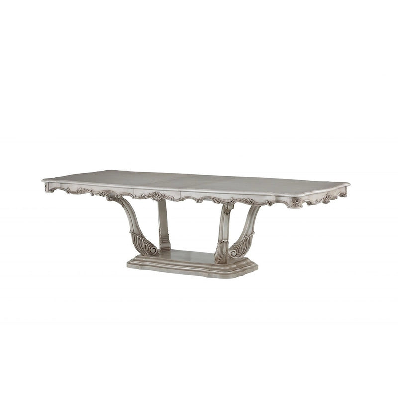 44 Off White Solid Wood Pedestal Base Dining Table
