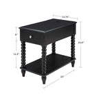 Traditional 23.6 Spindle Leg Wood End Table with USB