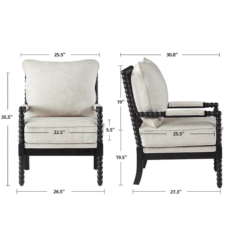 Traditional 23.6 Spindle Leg Wood End Table with USB