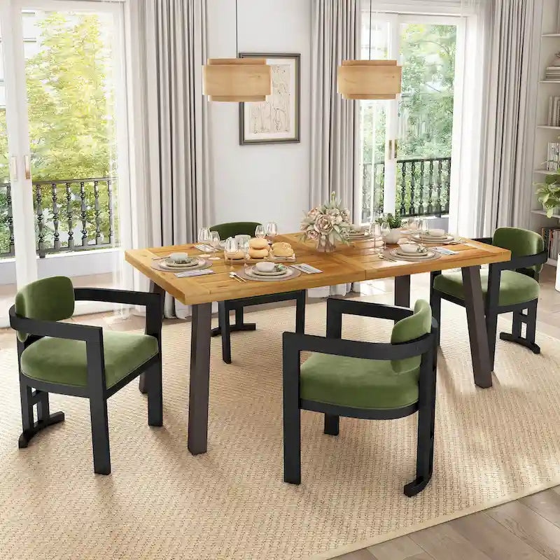 Evelyn Series Rubberwood Upholstered Dining Chairs (Set Of 4)