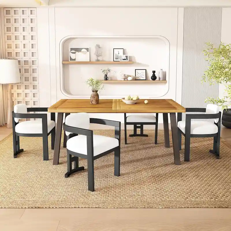 Evelyn Series Rubberwood Upholstered Dining Chairs (Set Of 4)