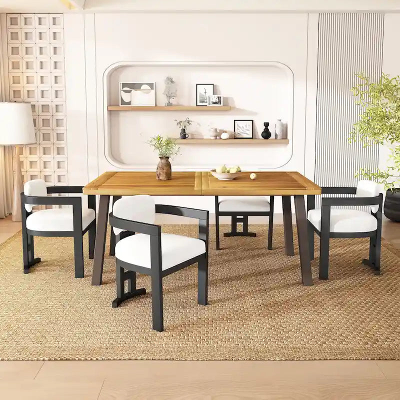 Evelyn Series Rubberwood Upholstered Dining Chairs (Set Of 4)