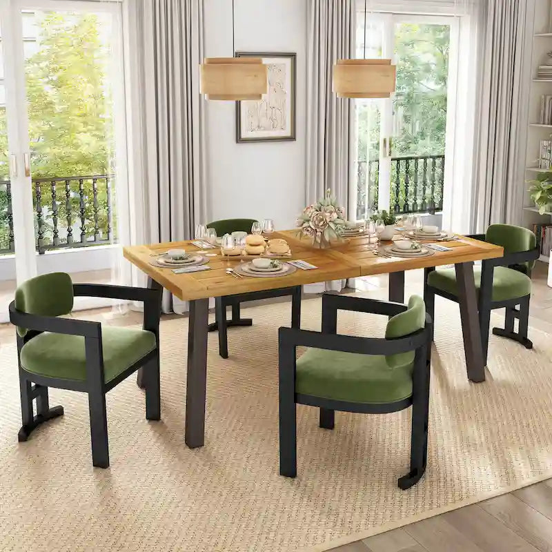 Evelyn Series Rubberwood Upholstered Dining Chairs (Set Of 4)