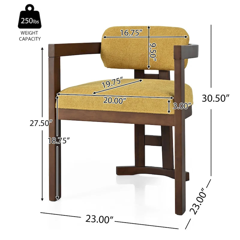 Evelyn Series Rubberwood Upholstered Dining Chairs (Set Of 4)