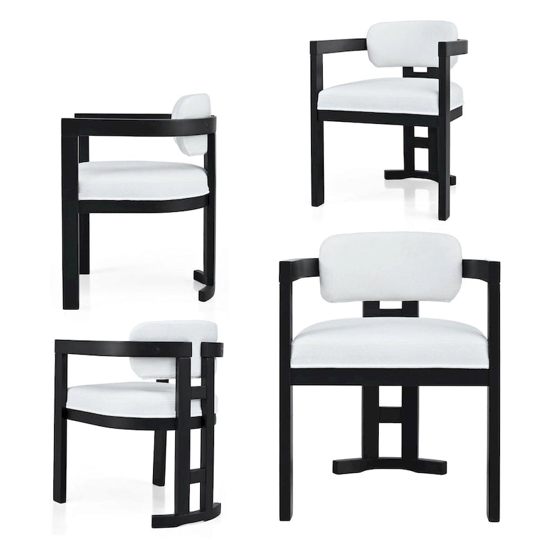 Evelyn Series Rubberwood Upholstered Dining Chairs (Set Of 4)