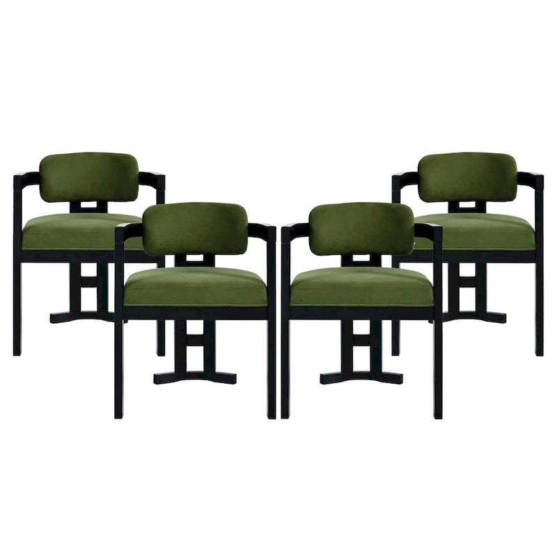 Evelyn Series Rubberwood Upholstered Dining Chairs (Set Of 4)