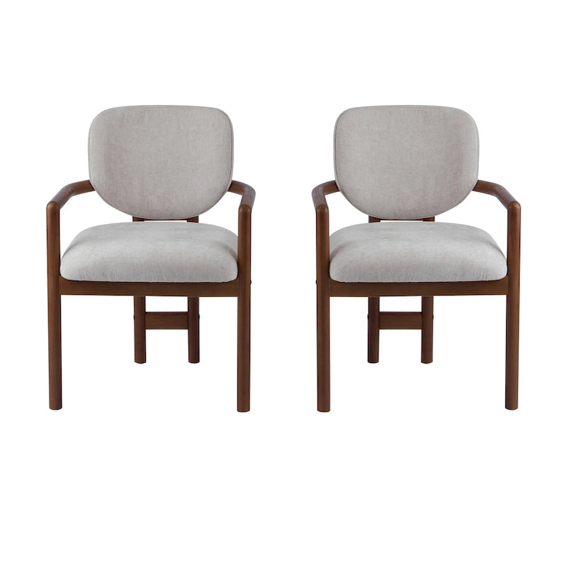 Christopher Knight Home - Harper Mordern Upholstered Rubberwood Arm Dining Chairs (Set of 2)