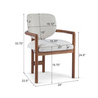 Christopher Knight Home - Harper Mordern Upholstered Rubberwood Arm Dining Chairs (Set of 2)