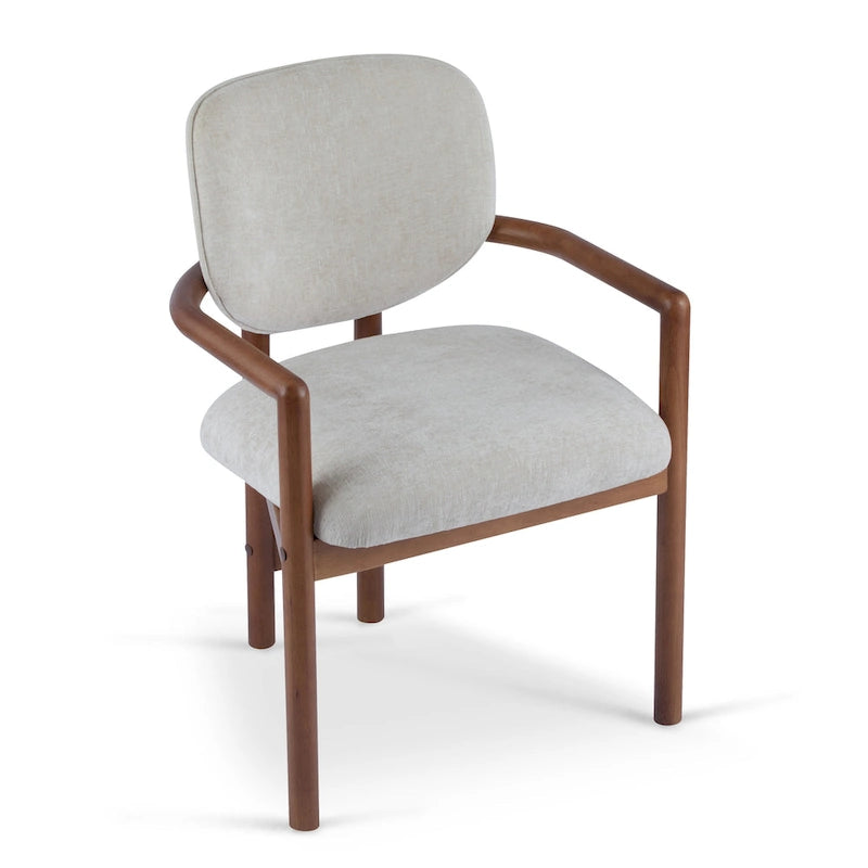 Christopher Knight Home - Harper Mordern Upholstered Rubberwood Arm Dining Chairs (Set of 2)