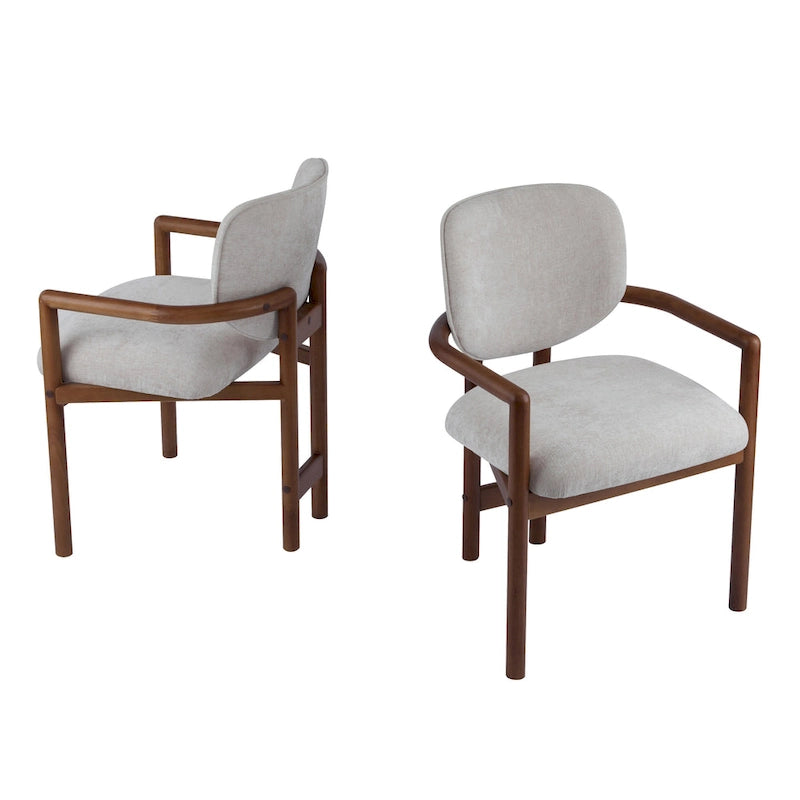 Christopher Knight Home - Harper Mordern Upholstered Rubberwood Arm Dining Chairs (Set of 2)