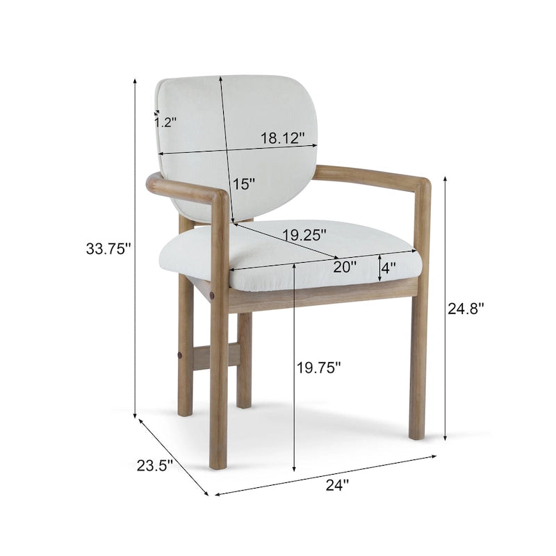 Christopher Knight Home - Harper Mordern Upholstered Rubberwood Arm Dining Chairs (Set of 2)